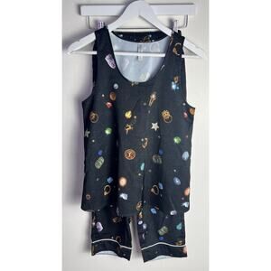 Fabletics EcoSatin Lucky Charm Tank & Pants Set Sz XXS Celestial Stars‎ **Read**